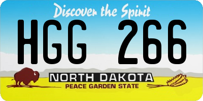 ND license plate HGG266