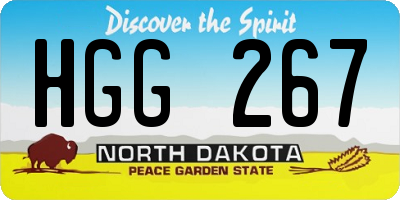 ND license plate HGG267