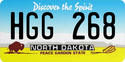 ND license plate HGG268