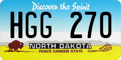 ND license plate HGG270