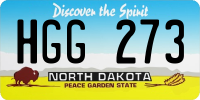 ND license plate HGG273