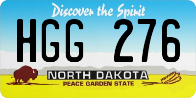 ND license plate HGG276