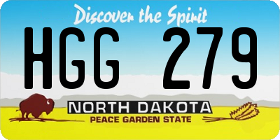 ND license plate HGG279