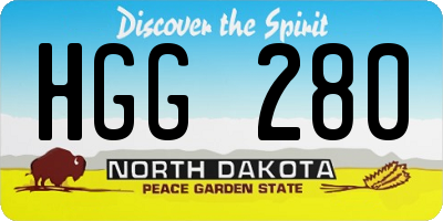 ND license plate HGG280