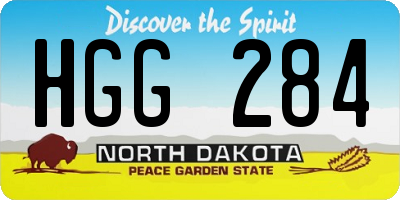 ND license plate HGG284