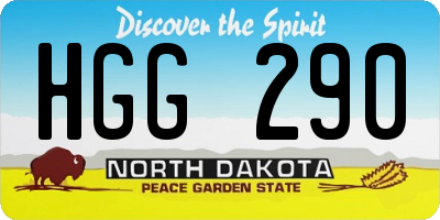 ND license plate HGG290
