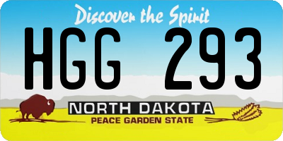 ND license plate HGG293