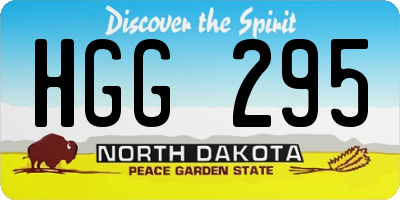 ND license plate HGG295