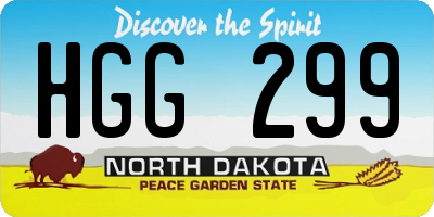 ND license plate HGG299
