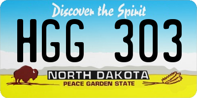 ND license plate HGG303