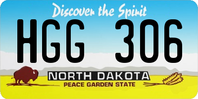 ND license plate HGG306