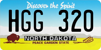 ND license plate HGG320