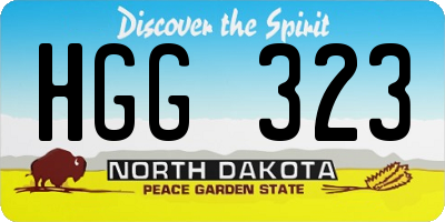 ND license plate HGG323