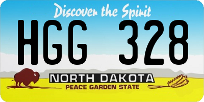 ND license plate HGG328