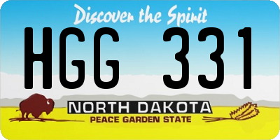 ND license plate HGG331