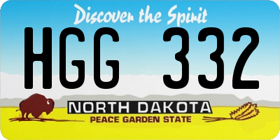 ND license plate HGG332