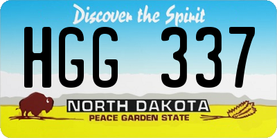 ND license plate HGG337