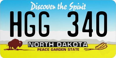 ND license plate HGG340