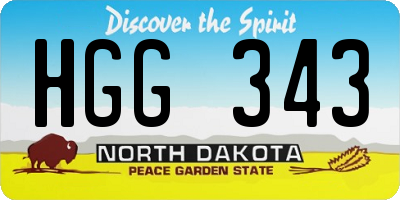 ND license plate HGG343