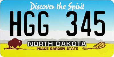 ND license plate HGG345