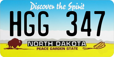 ND license plate HGG347