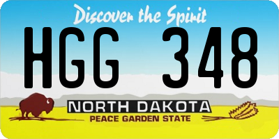 ND license plate HGG348