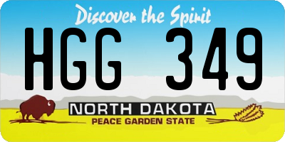 ND license plate HGG349