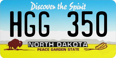 ND license plate HGG350