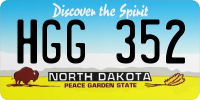 ND license plate HGG352