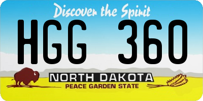 ND license plate HGG360