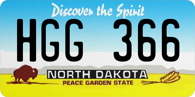 ND license plate HGG366