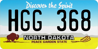 ND license plate HGG368