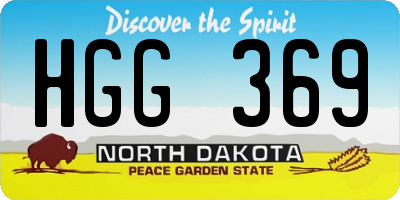 ND license plate HGG369