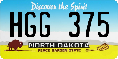 ND license plate HGG375