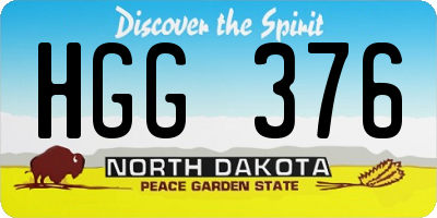 ND license plate HGG376