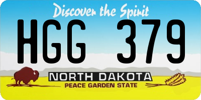 ND license plate HGG379