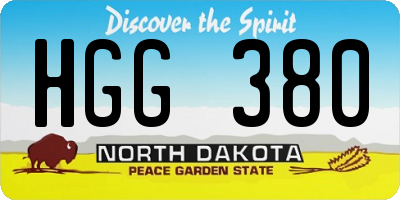 ND license plate HGG380