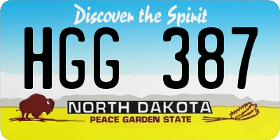 ND license plate HGG387