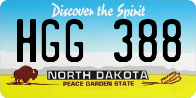 ND license plate HGG388