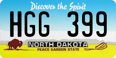 ND license plate HGG399