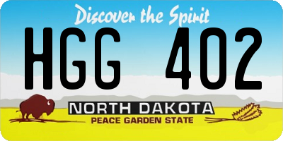 ND license plate HGG402