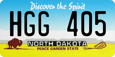 ND license plate HGG405