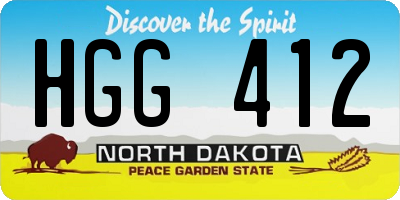 ND license plate HGG412