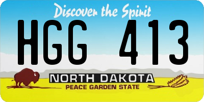 ND license plate HGG413