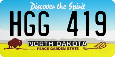 ND license plate HGG419