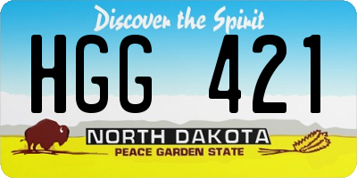 ND license plate HGG421