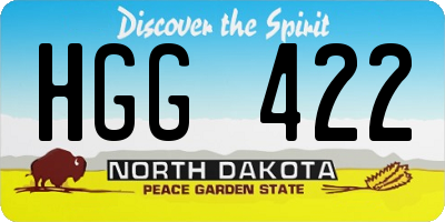 ND license plate HGG422