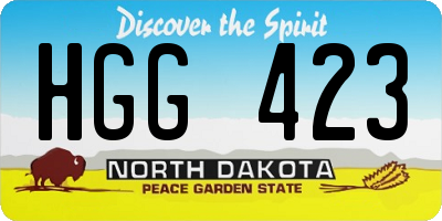 ND license plate HGG423