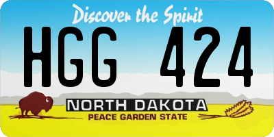 ND license plate HGG424