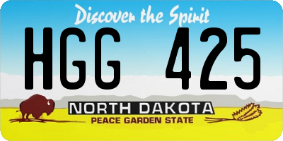 ND license plate HGG425